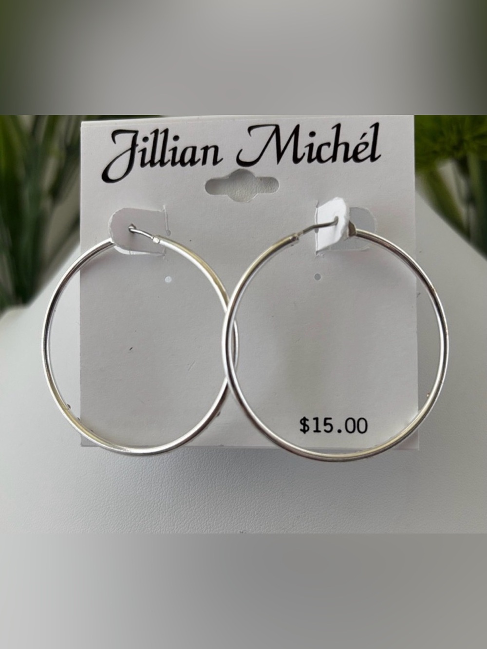 Jillian Michele Classic Silvertone Hoop earrings